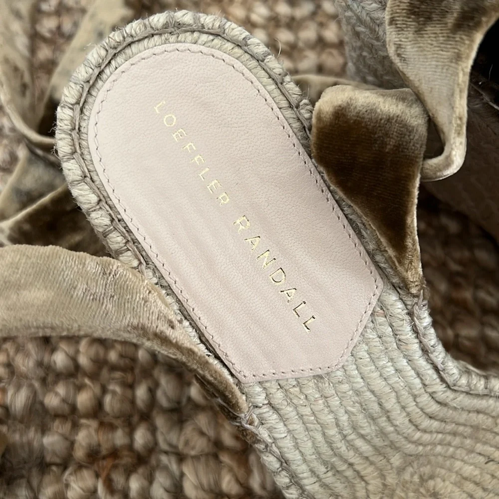 Loeffler Randall Harper velvet espadrille wedge.